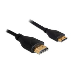 DELOCK Kabel HDMI A Stecker to Mini C Stecker High Speed with Ethernet 1 m Slim — Buy in Cyprus with Fast Delivery