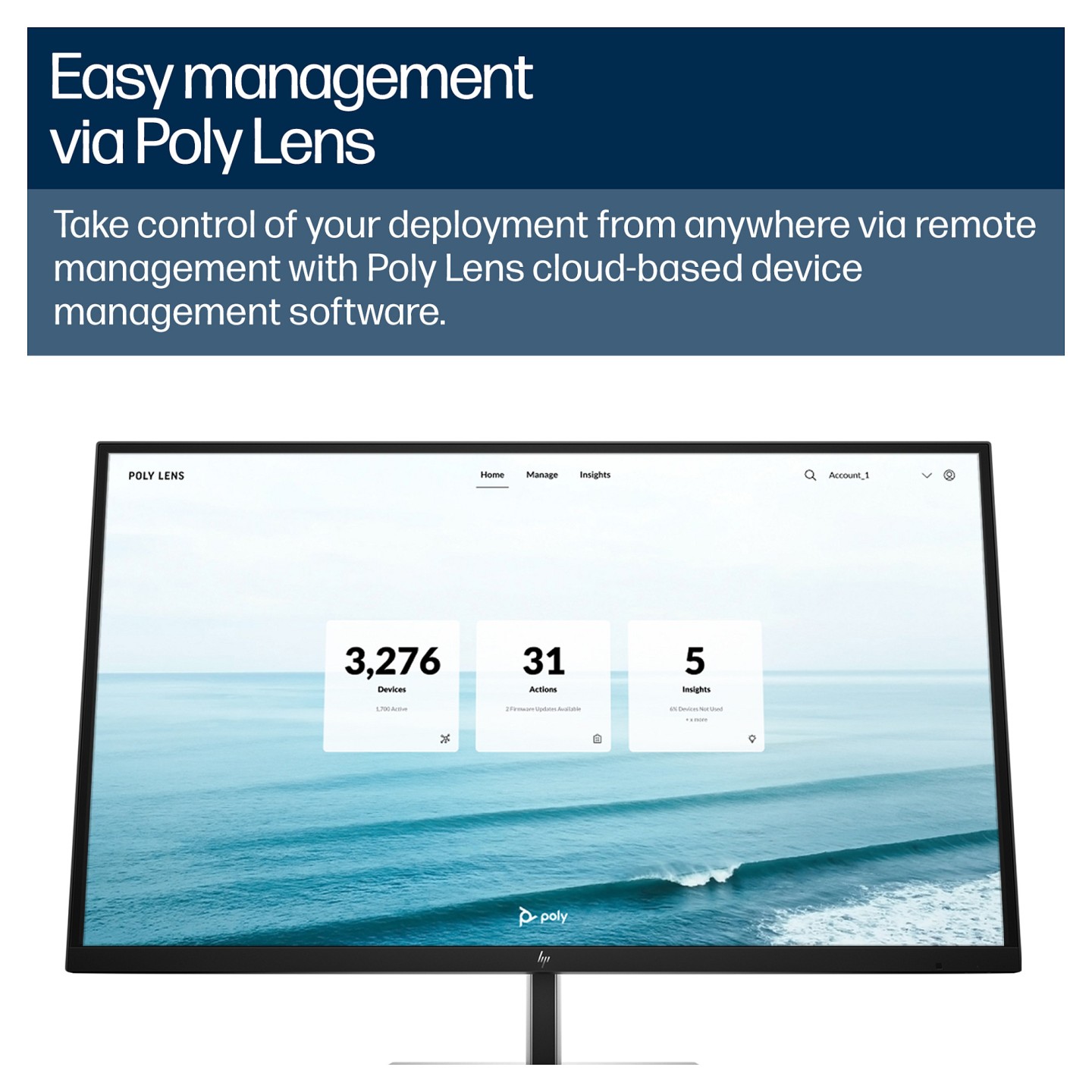 HP Poly Studio V52 - Ohne Stromkabel - USB-Videoleiste - wei - TAA-konform - power adapter included