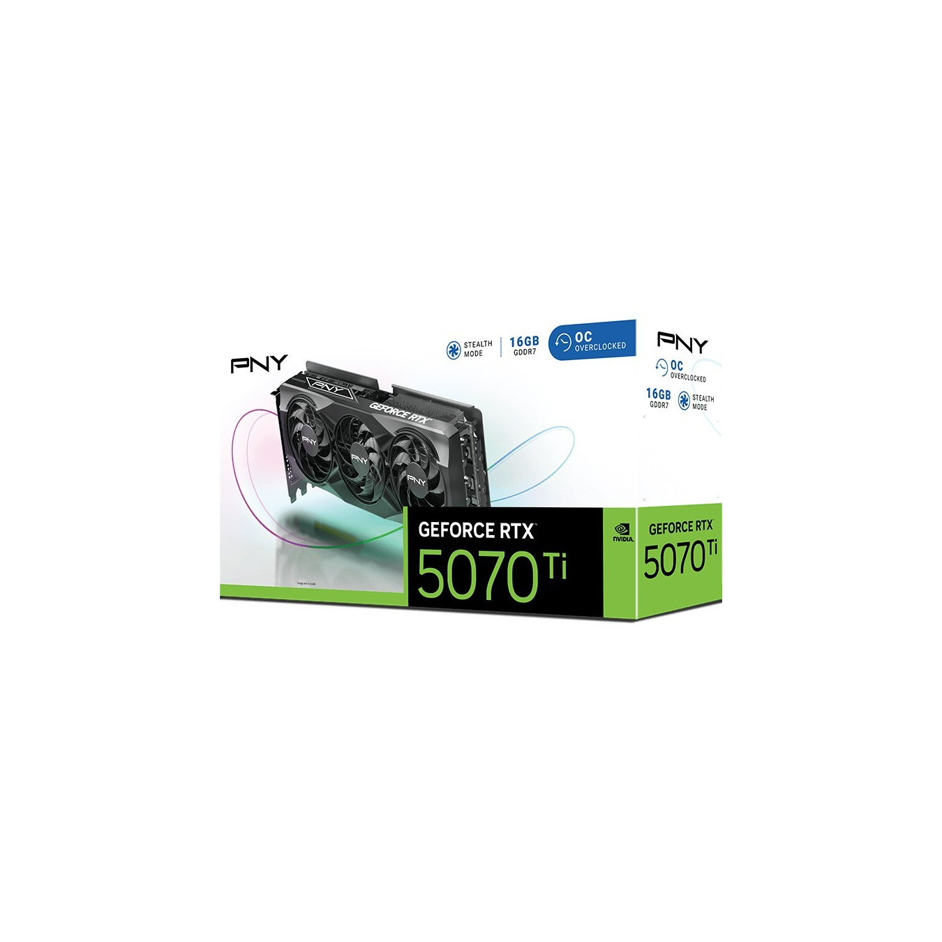 PNY GeForce RTX 5070 Ti Verto OC - 16GB GDDR7 - Black - 2572 MHz Boost - PCIe 5.0 x16, HDMI & 3x DP