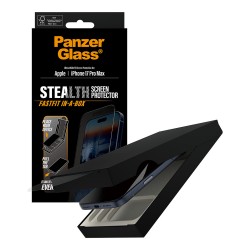 PanzerGlass Stealth Screen Protector w. Black Frame iPhone 17 Pro Max Ultra-Wide Fit w. Fastfit in-a-box