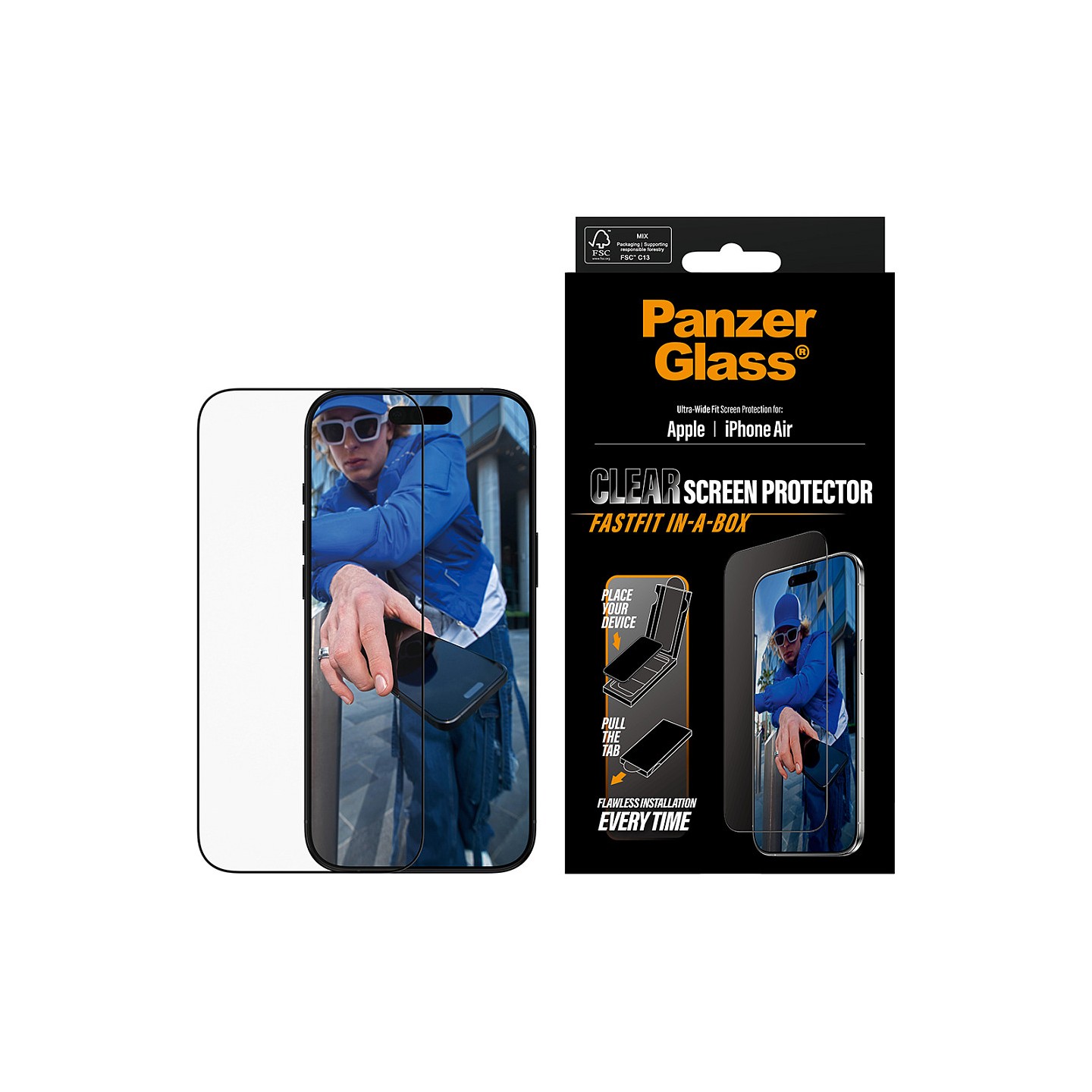 PanzerGlass Schutzglas black Frame iPhone Air UWF Fastfit — Buy in Cyprus with Fast Delivery