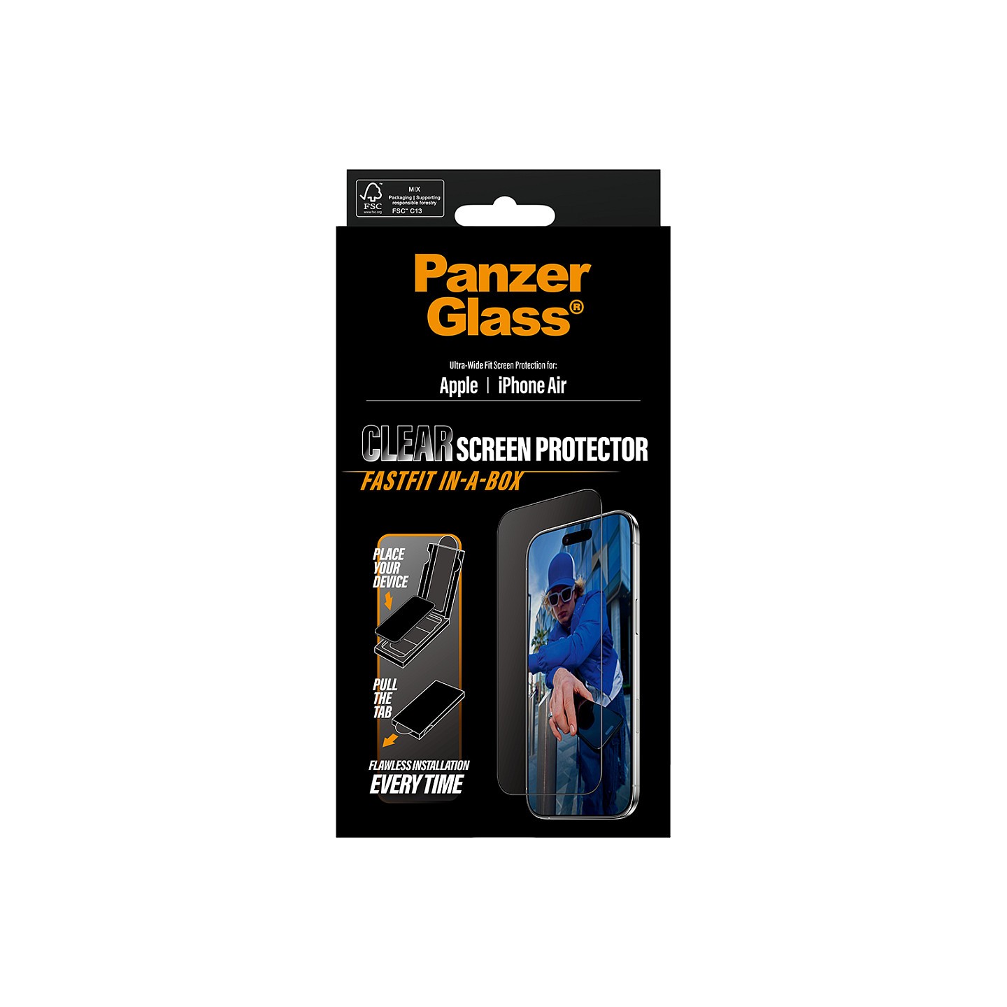 PanzerGlass Schutzglas black Frame iPhone Air UWF Fastfit — Buy in Cyprus with Fast Delivery