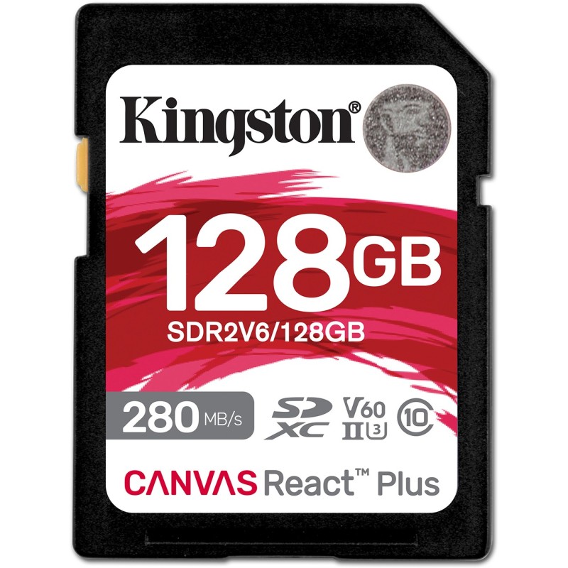 Buy Kingston Canvas React Plus SDXC 128GB UHS-II (U3/V60) - Black - 280MB/s Read... in Cyprus, Nicosia, Limassol, Larnaka, Pafos