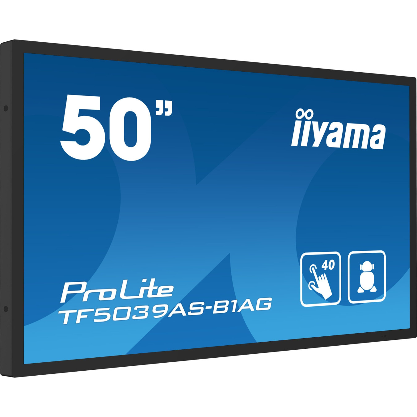 iiyama TF5039AS-B1AG - 50" 4K VA Interactive Display, 40-Point Touch, Android 11, 2xHDMI+DP, 500 cd/m2, Black