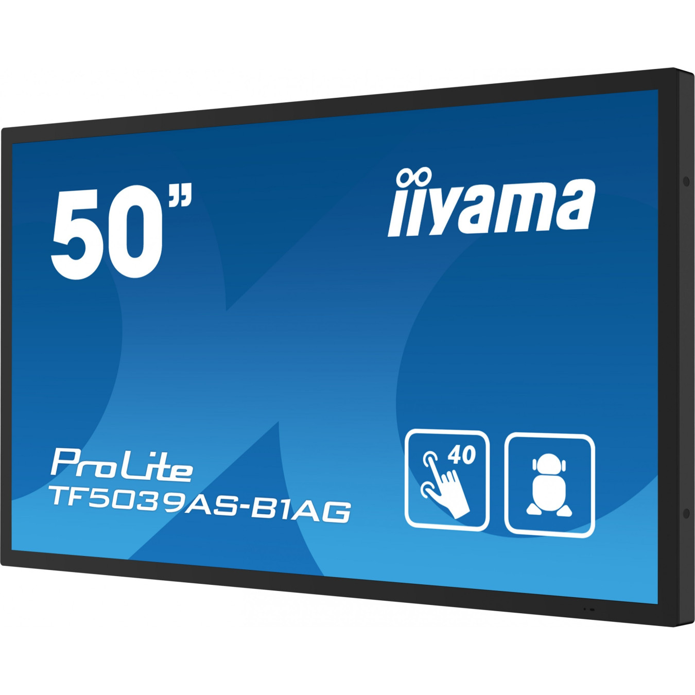 iiyama TF5039AS-B1AG - 50" 4K VA Interactive Display, 40-Point Touch, Android 11, 2xHDMI+DP, 500 cd/m2, Black