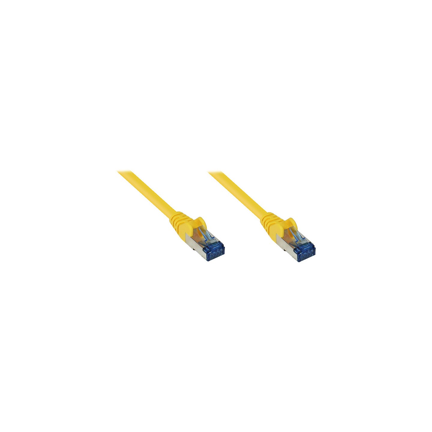 GoodConnections Patchkabel mit Rastnasenschutz. Cat. 6A. S FTP. PiMF. halogenfrei. 500MHz. gelb. 7.5m.