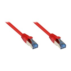 GoodConnections Patchkabel mit Rastnasenschutz. Cat. 6A. S FTP. PiMF. halogenfrei. 500MHz. rot. 1m.