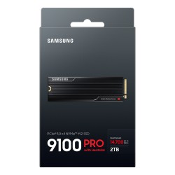 M.2. SAMSUNG 9100 PRO Heatsink NVMe 2TB PCIe 5.0 14.800 MB s Lesen 13.400 MB s Schreiben Interne SSD fr PC-Gaming