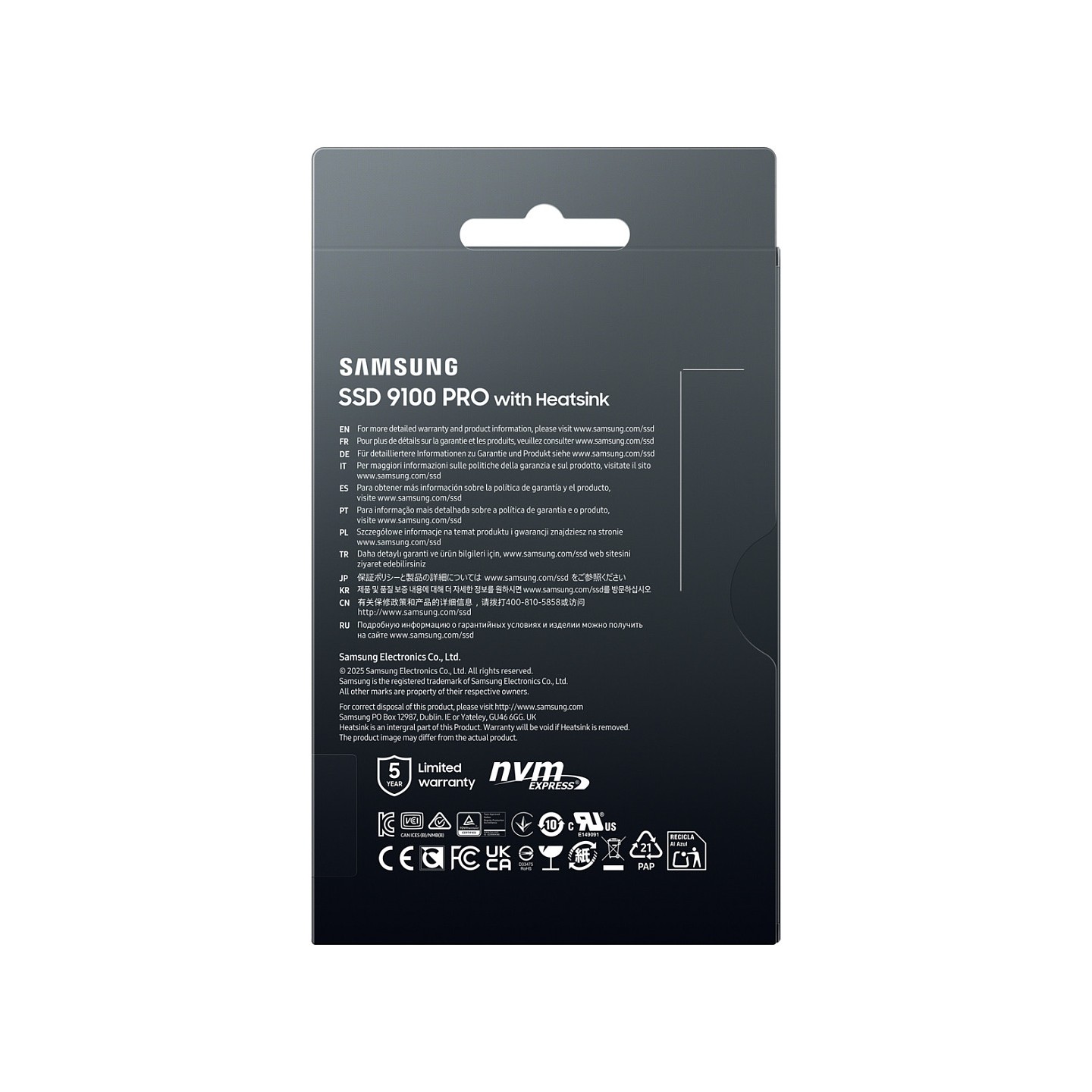 M.2. SAMSUNG 9100 PRO Heatsink NVMe 2TB PCIe 5.0 14.800 MB s Lesen 13.400 MB s Schreiben Interne SSD fr PC-Gaming
