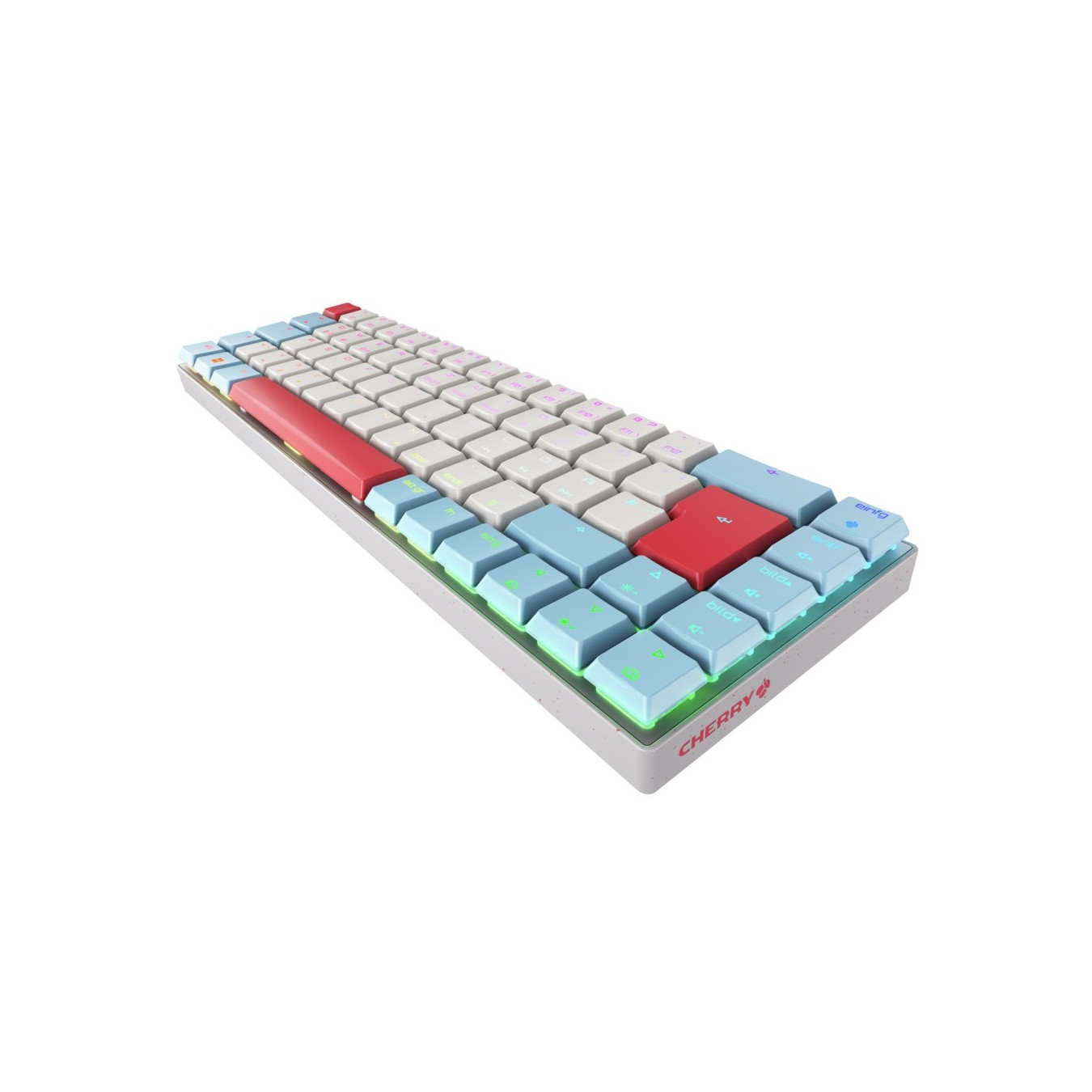 CHERRY MX-LP 2.1 Compact Wireless Keyboard - 65% 2.4GHz + Bluetooth 5.2, Low-Profile Mechanical, RGB, White (DE/QWERTZ)