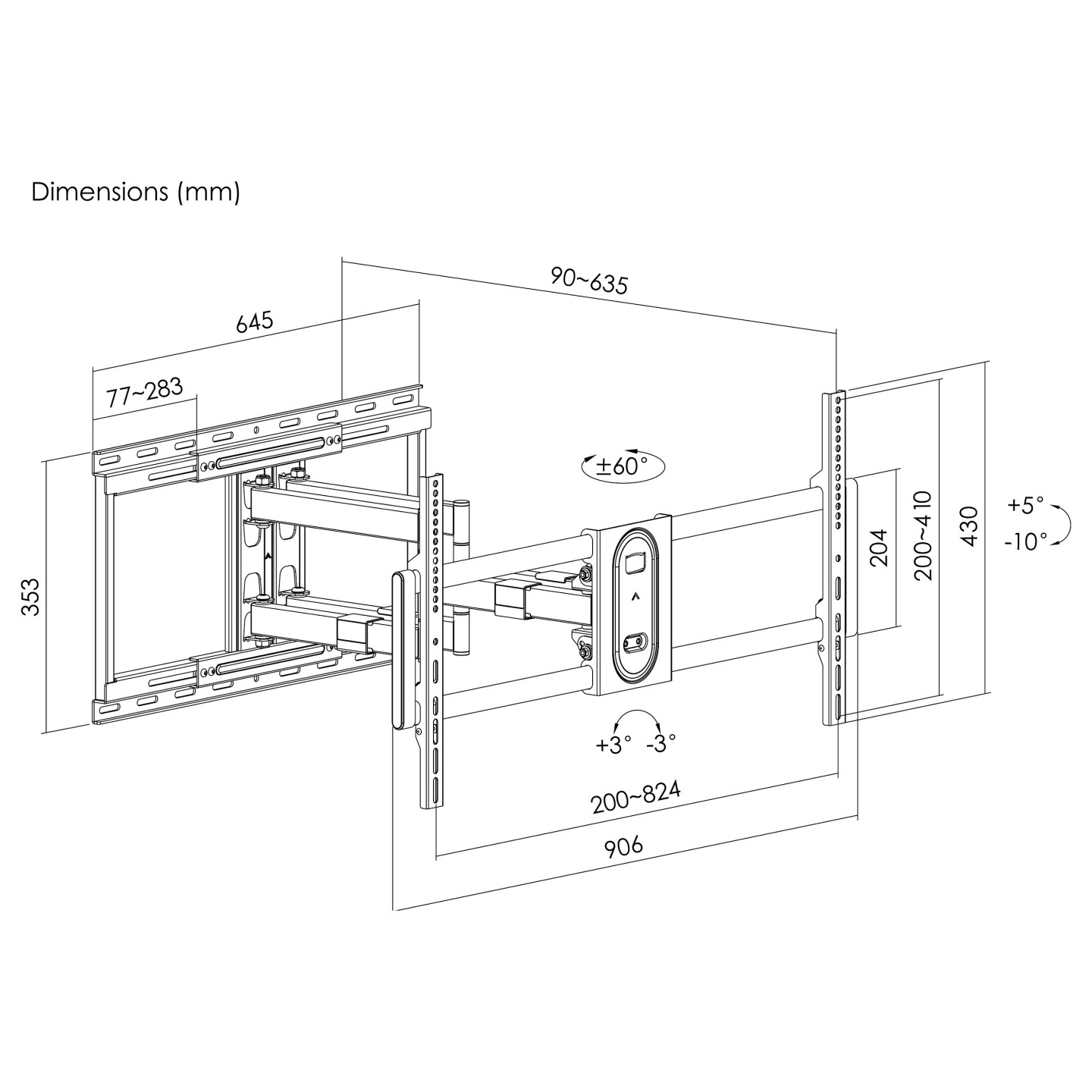 Equip Wandhalterung 43'-100' 1TFT V.bewegl.2Gelenke 60Kg sw retail — Buy in Cyprus with Fast Delivery