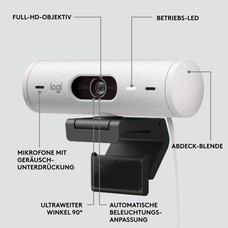 Buy Logitech Brio 500 - Full HD 1080p Webcam, 60 fps, 90° FOV, Privacy Shutter ... in Cyprus, Nicosia, Limassol, Larnaka, Pafos