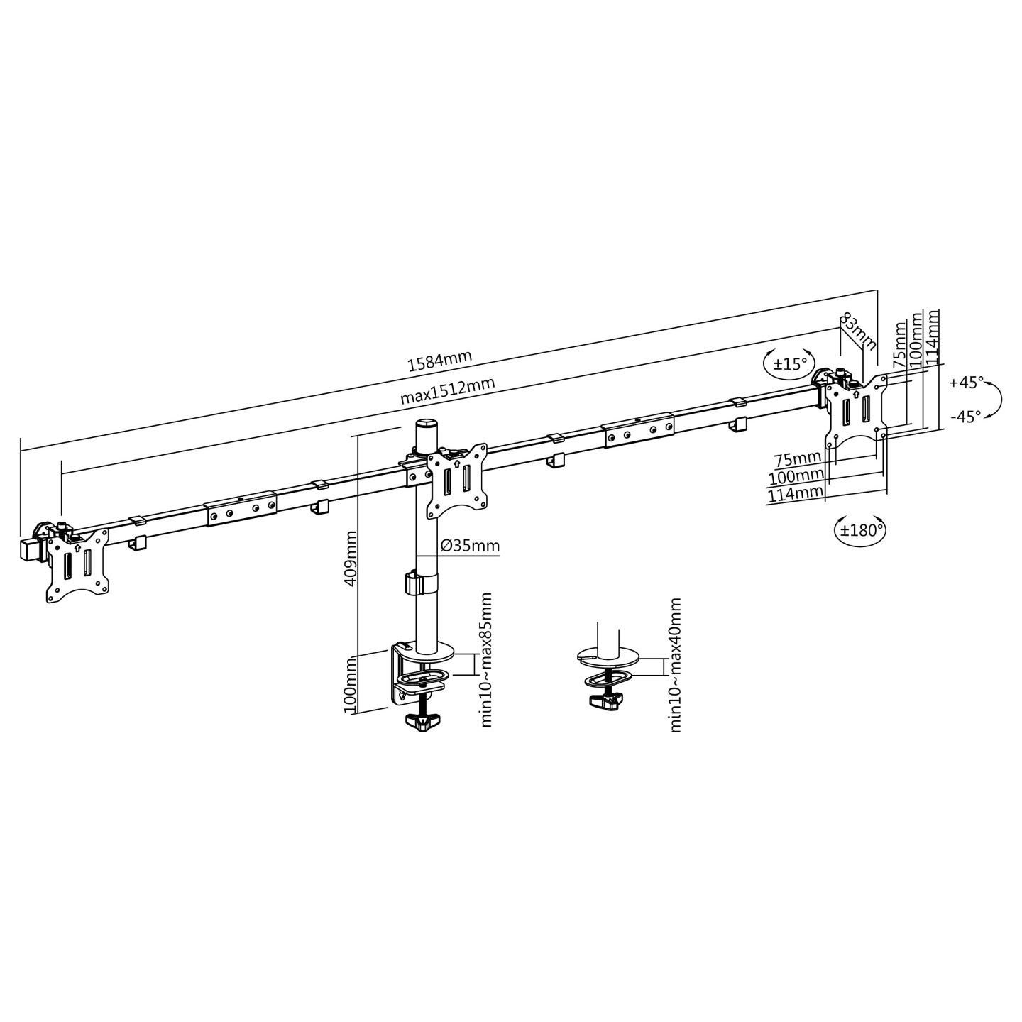 Equip Tischhalterung 17'-32' 3TFT 360° H.verst. 7Kg schwarz lite Retail — Buy in Cyprus with Fast Delivery