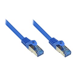 GoodConnections Patchkabel mit Rastnasenschutz. Cat. 6A. S FTP. PiMF. halogenfrei. 500MHz. blau. 3m.