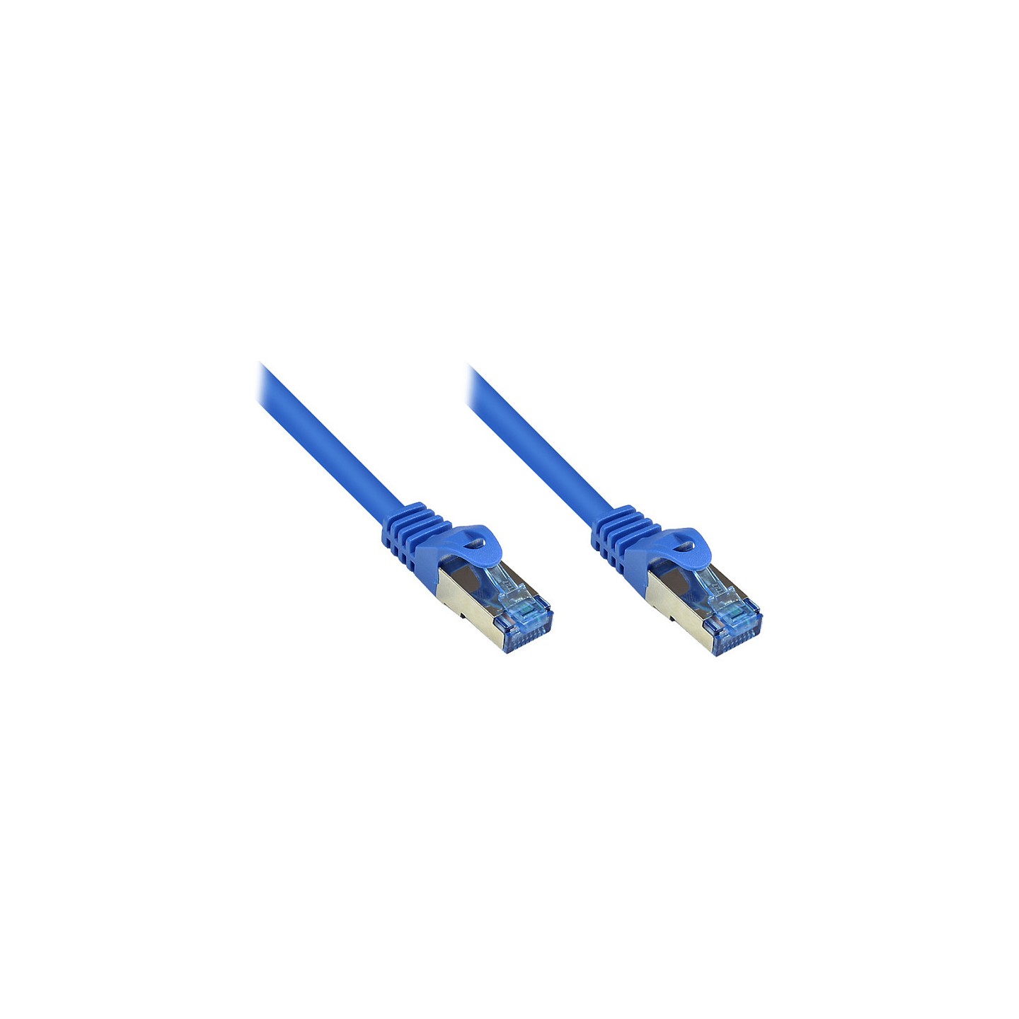 GoodConnections Patchkabel mit Rastnasenschutz. Cat. 6A. S FTP. PiMF. halogenfrei. 500MHz. blau. 3m.