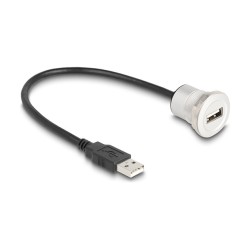 DELOCK USB2.0 Typ-A Einbaubuchse mit Kabelp. St. Alu.30cm — Buy in Cyprus with Fast Delivery