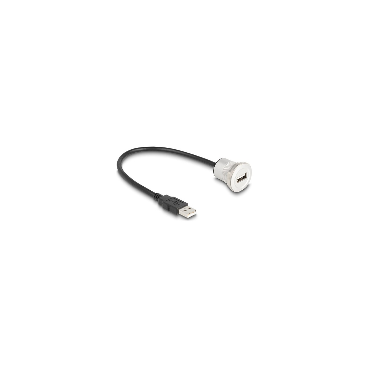 DELOCK USB2.0 Typ-A Einbaubuchse mit Kabelp. St. Alu.30cm — Buy in Cyprus with Fast Delivery