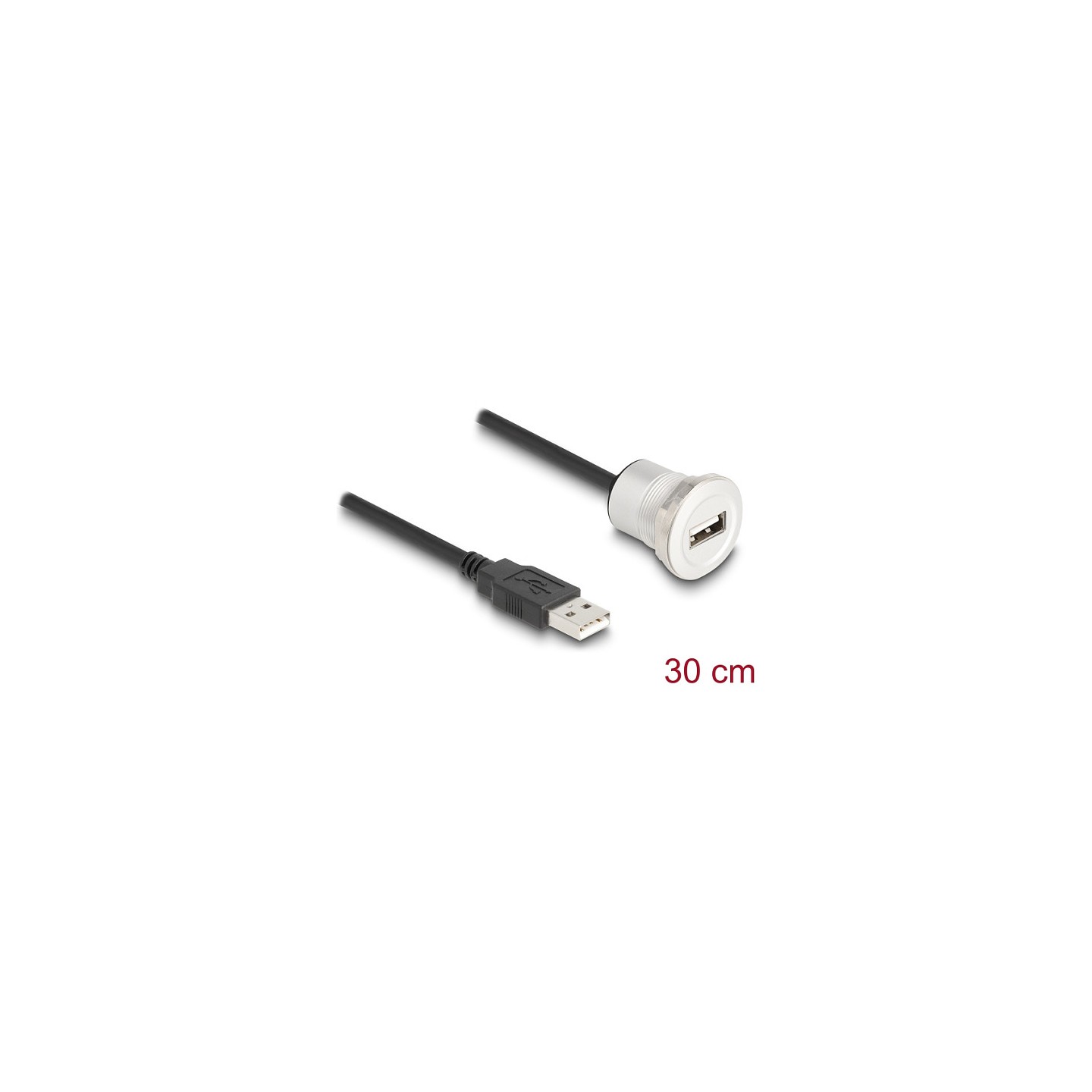 DELOCK USB2.0 Typ-A Einbaubuchse mit Kabelp. St. Alu.30cm — Buy in Cyprus with Fast Delivery