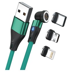 RealPower Magentic cable 3 Amp.1m.grün mit Adaptern — Buy in Cyprus with Fast Delivery