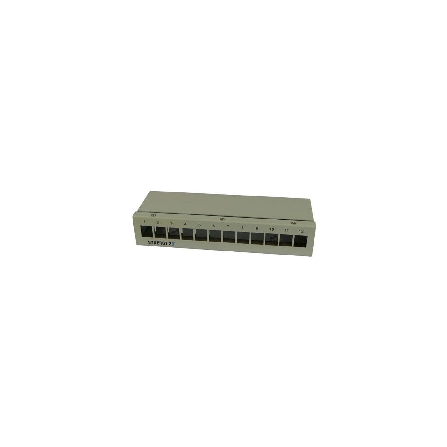 Synergy21 Keystone. Modulträger. Patchpanel für 12x TP-Modul. Aufputz. Metall. Lichtgrau — Buy in Cyprus with Fast Delivery