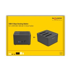USB Dockingstation für 3 x SATA HDD SSD mit 1:2 Klon Funktion — Buy in Cyprus with Fast Delivery