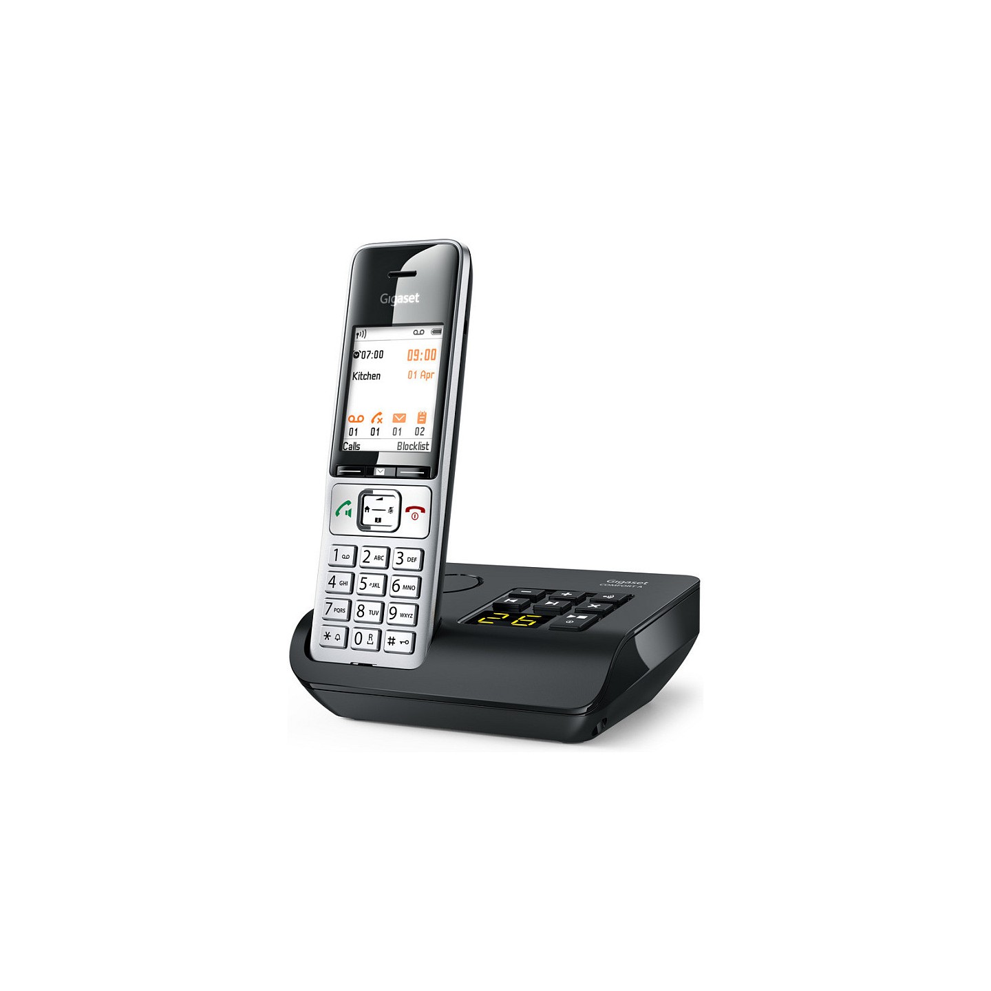 GIGASET COMFORT 500A silber schwarz 5.8 cm 2.2 Zoll TFT Farbdisplay Anrufbeantworter Freisprechen Telefonbuch Headset...