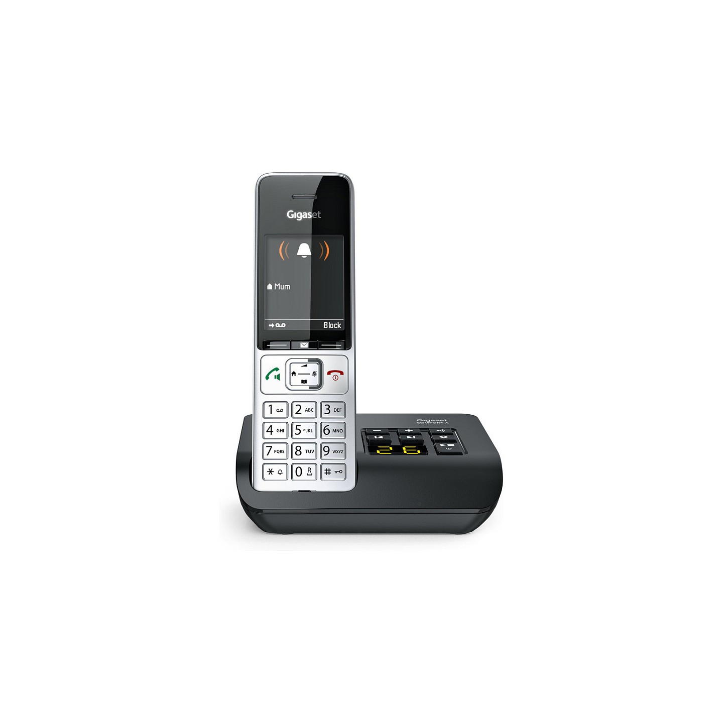 GIGASET COMFORT 500A silber schwarz 5.8 cm 2.2 Zoll TFT Farbdisplay Anrufbeantworter Freisprechen Telefonbuch Headset...