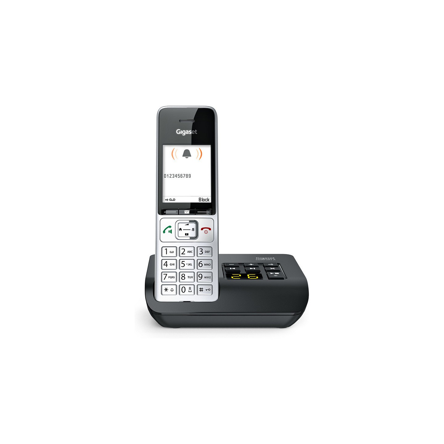 GIGASET COMFORT 500A silber schwarz 5.8 cm 2.2 Zoll TFT Farbdisplay Anrufbeantworter Freisprechen Telefonbuch Headset...