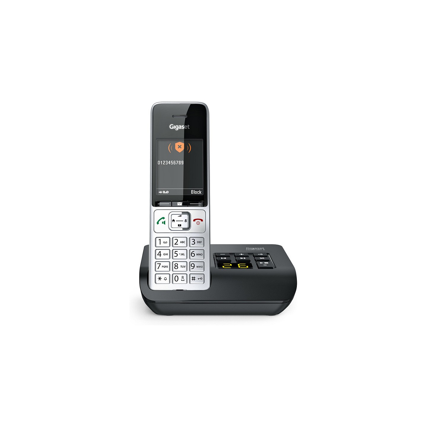 GIGASET COMFORT 500A silber schwarz 5.8 cm 2.2 Zoll TFT Farbdisplay Anrufbeantworter Freisprechen Telefonbuch Headset...