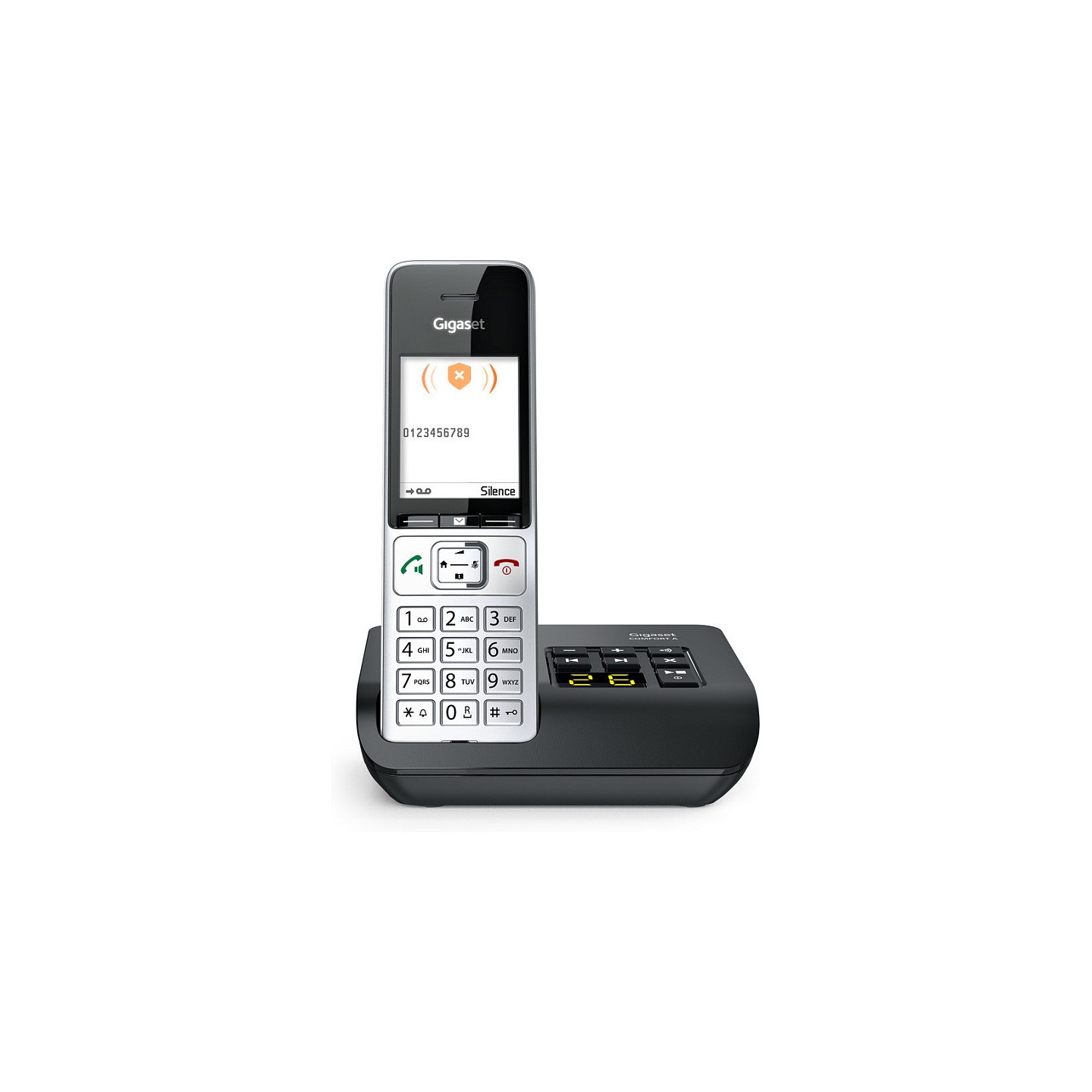 GIGASET COMFORT 500A silber schwarz 5.8 cm 2.2 Zoll TFT Farbdisplay Anrufbeantworter Freisprechen Telefonbuch Headset...