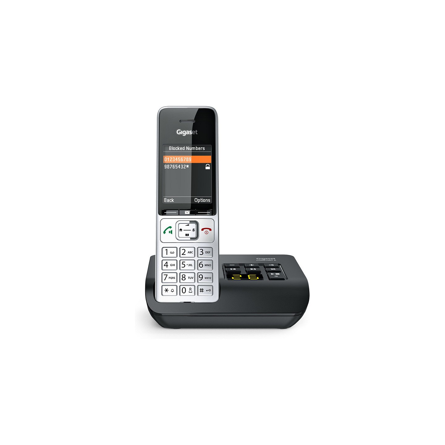 GIGASET COMFORT 500A silber schwarz 5.8 cm 2.2 Zoll TFT Farbdisplay Anrufbeantworter Freisprechen Telefonbuch Headset...