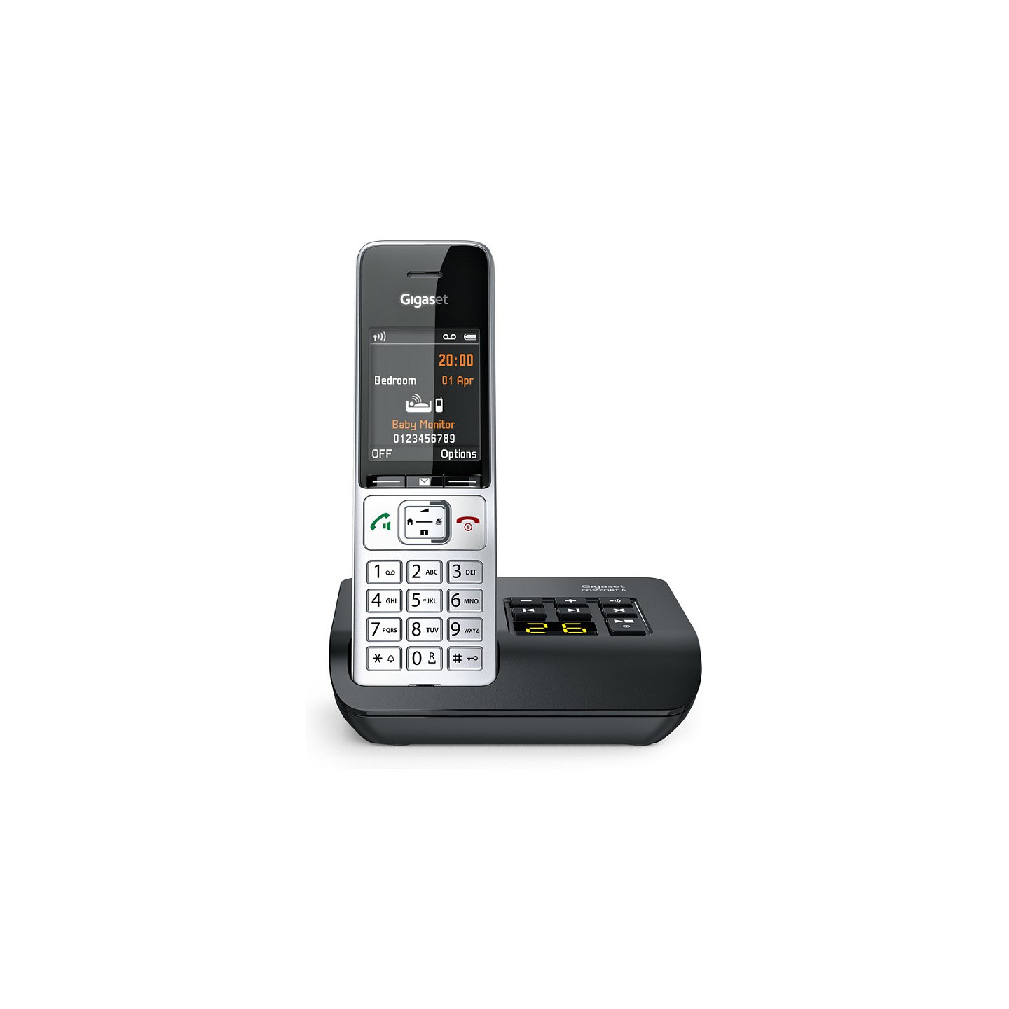 GIGASET COMFORT 500A silber schwarz 5.8 cm 2.2 Zoll TFT Farbdisplay Anrufbeantworter Freisprechen Telefonbuch Headset...