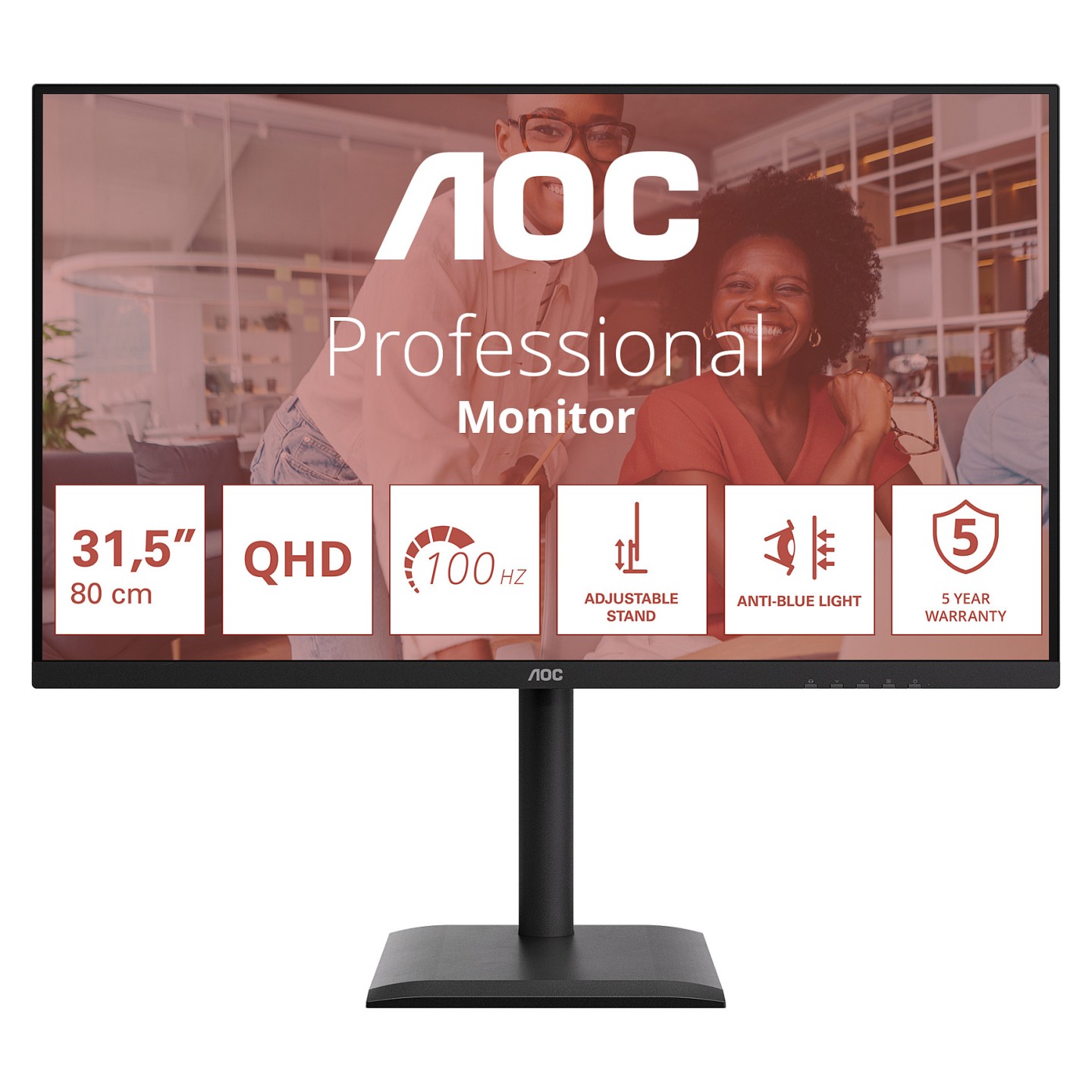 AOC 81.3cm (31.5') Q32E4U 16:09 2xHDMI+DP+USB IPS black — Buy in Cyprus with Fast Delivery
