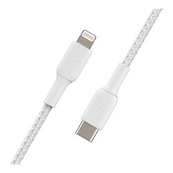 Belkin BoostCharge - Lightning-Kabel - 24 pin USB-C männlich zu Lightning männlich - 2 m - weiß - USB-Stromversorgung...