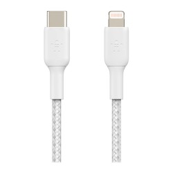 Belkin BoostCharge - Lightning-Kabel - 24 pin USB-C männlich zu Lightning männlich - 2 m - weiß - USB-Stromversorgung...