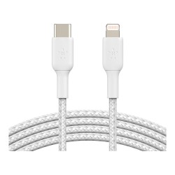 Belkin BoostCharge - Lightning-Kabel - 24 pin USB-C männlich zu Lightning männlich - 2 m - weiß - USB-Stromversorgung...