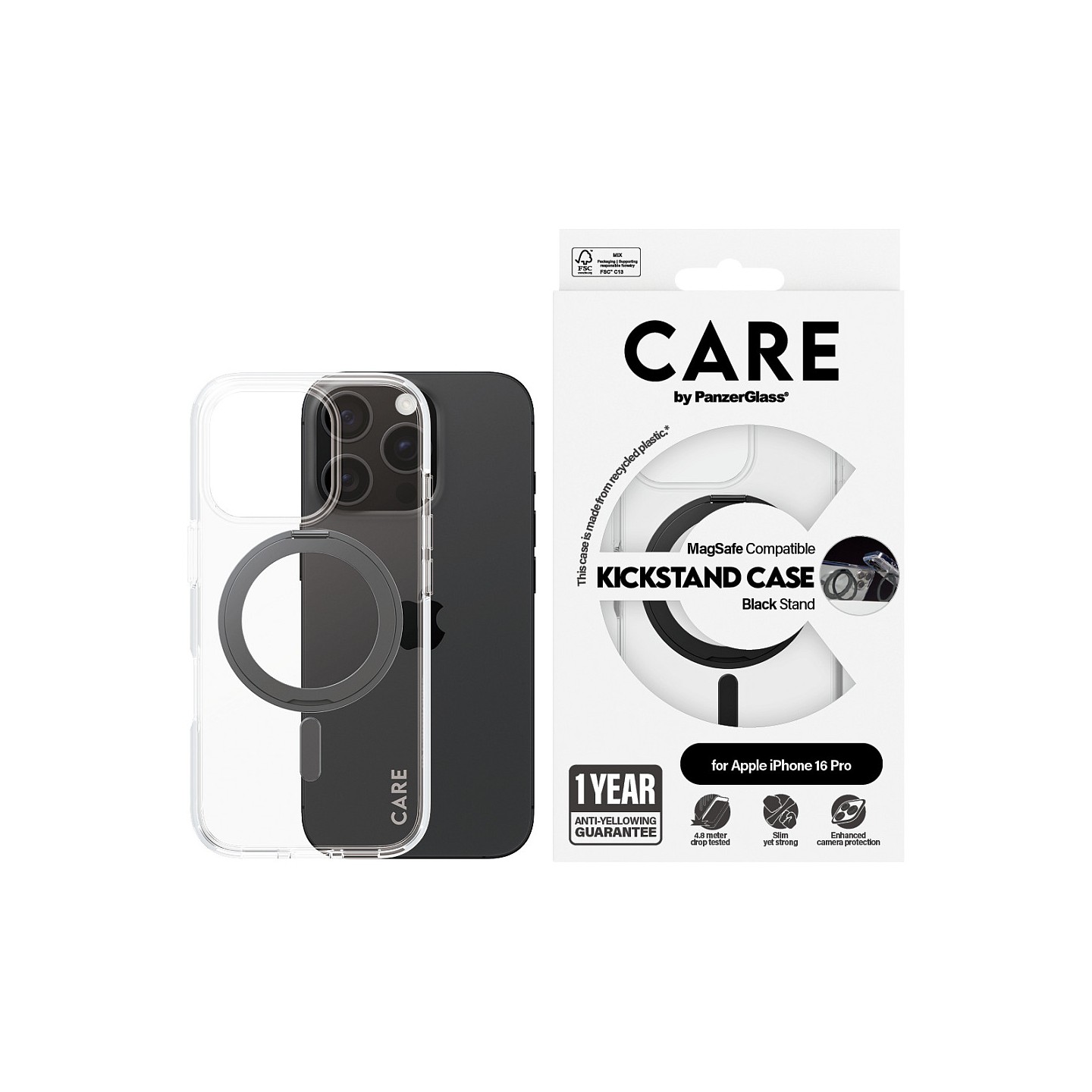 CARE Case Feature Black Kickstand MagSAFE iPhone 16 Pro — Buy in Cyprus with Fast Delivery