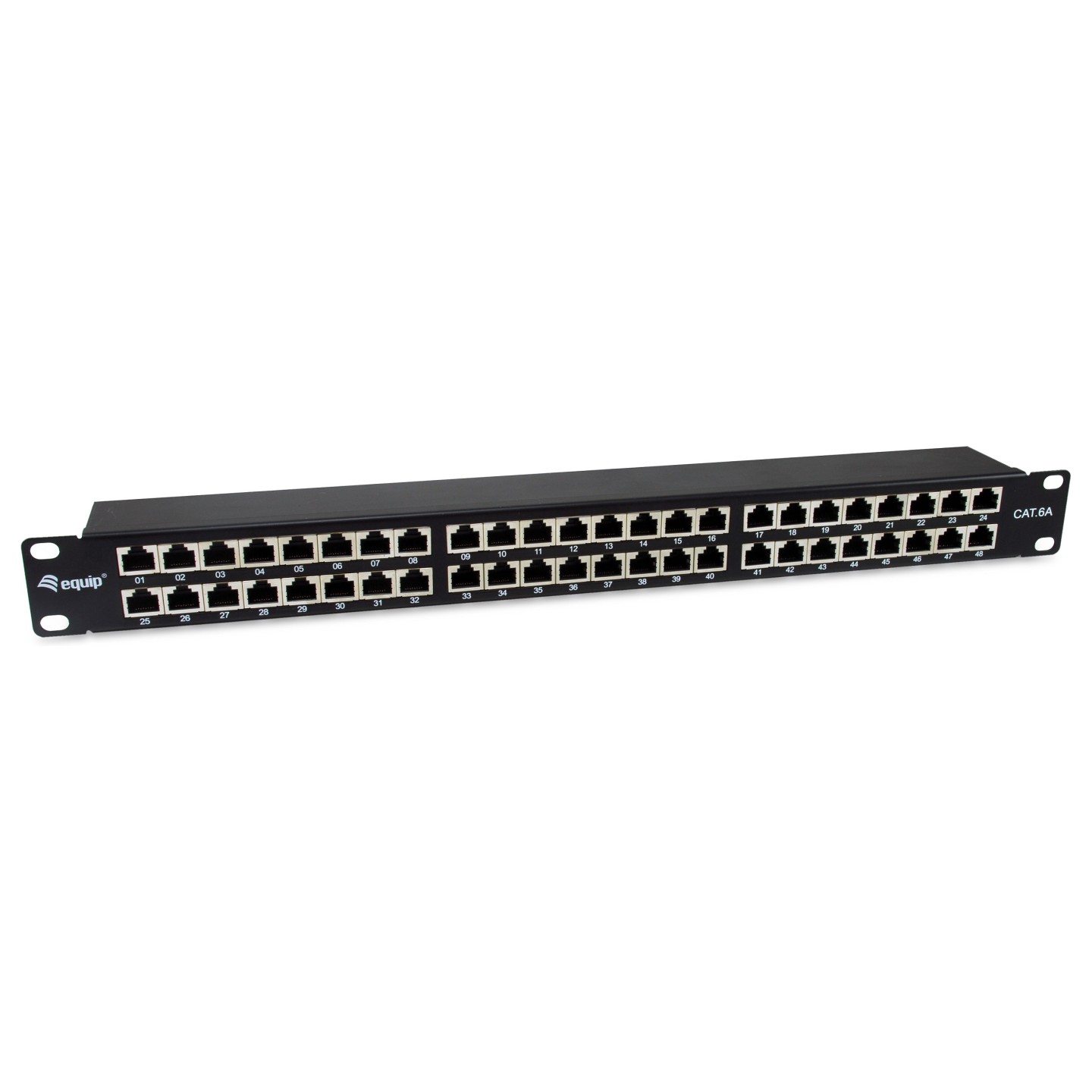 Equip Patchpanel 48x RJ45 Cat6A 19' FTP 1HE Premium schwarz — Buy in Cyprus with Fast Delivery
