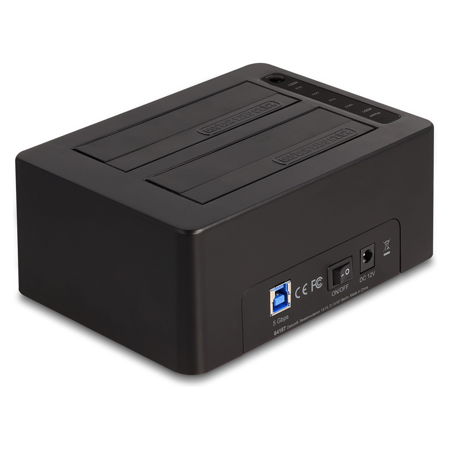 USB Dual Dockingstation für 2 x SATA HDD SSD mit Klon- und Löschfunktion — Buy in Cyprus with Fast Delivery