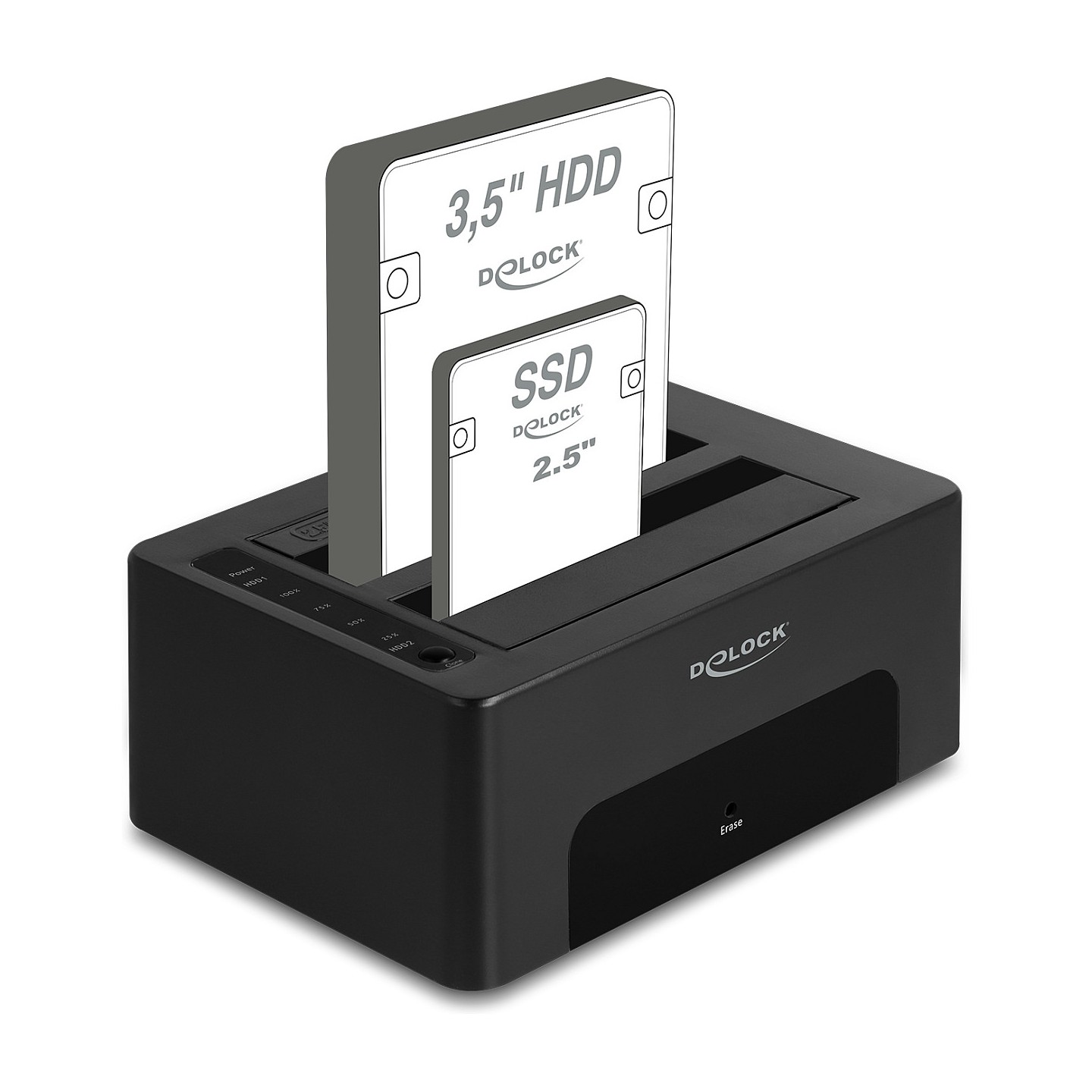 USB Dual Dockingstation für 2 x SATA HDD SSD mit Klon- und Löschfunktion — Buy in Cyprus with Fast Delivery