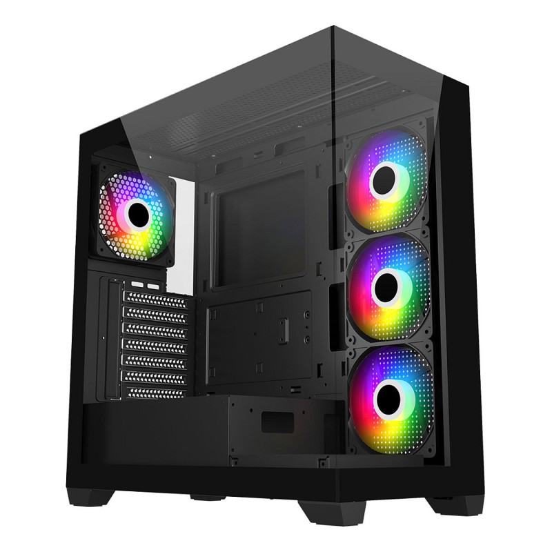 FSP M340-BA TG Black ATX Mid Tower PC Case - ARGB Fans (Retail) — Buy in Cyprus with Fast Delivery