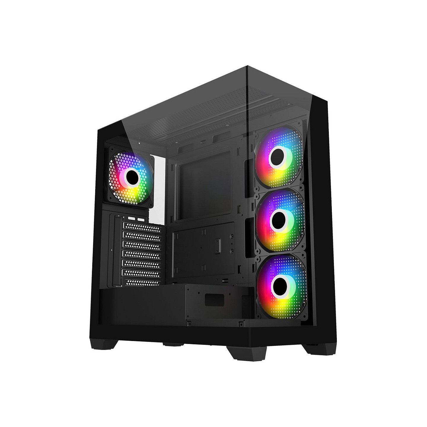 FSP M340-BA TG Black ATX Mid Tower PC Case - ARGB Fans (Retail) — Buy in Cyprus with Fast Delivery