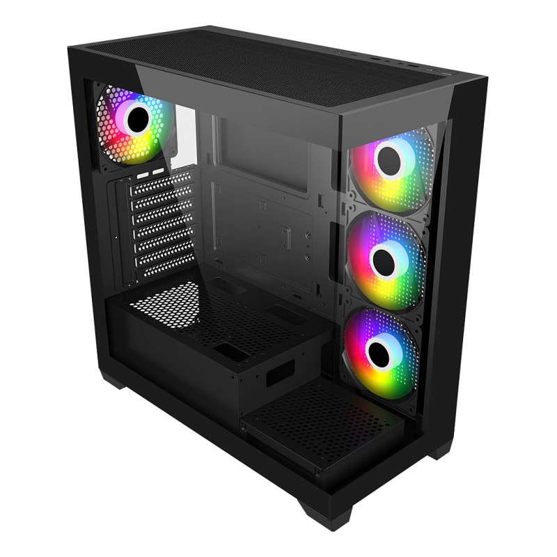 FSP M340-BA TG Black ATX Mid Tower PC Case - ARGB Fans (Retail) — Buy in Cyprus with Fast Delivery