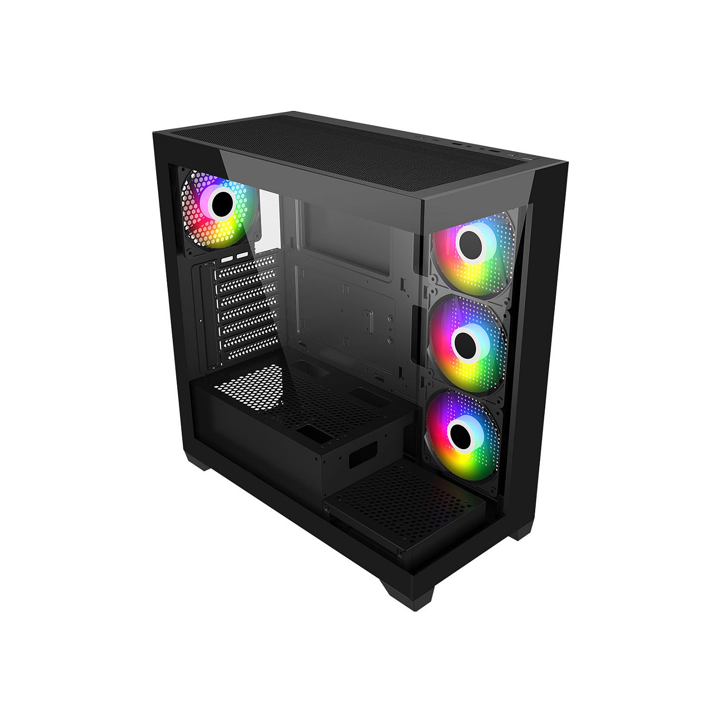 FSP M340-BA TG Black ATX Mid Tower PC Case - ARGB Fans (Retail) — Buy in Cyprus with Fast Delivery