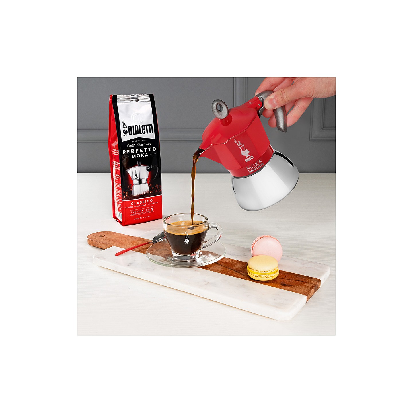 Bialetti Mokka-Kanne 0.2 l Moka Induktion rot — Buy in Cyprus with Fast Delivery