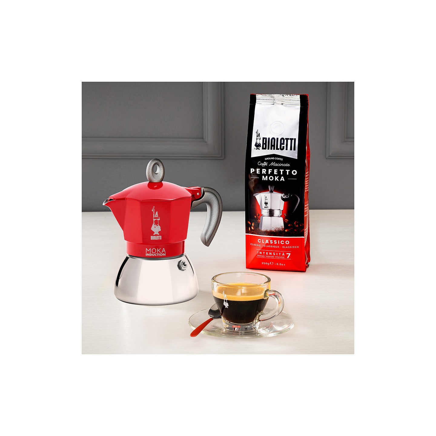 Bialetti Mokka-Kanne 0.2 l Moka Induktion rot — Buy in Cyprus with Fast Delivery