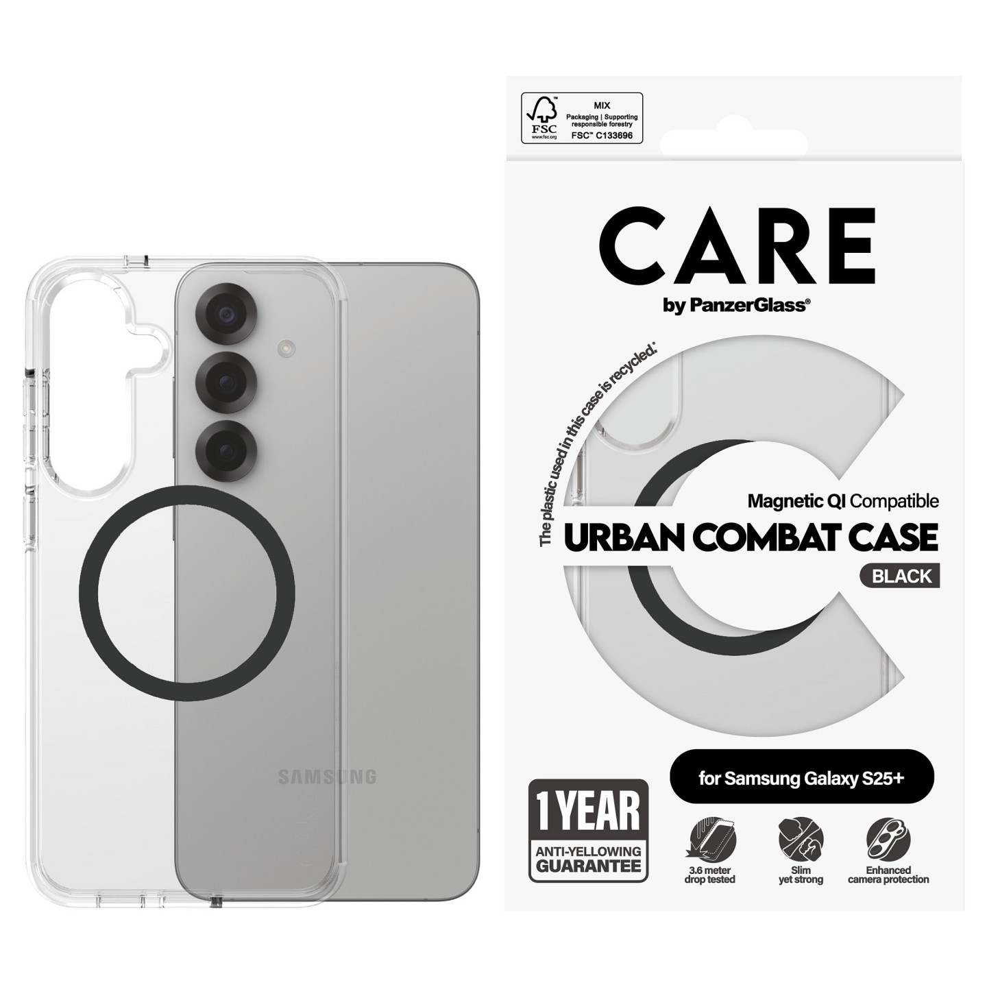 CARE Flagship Case Clear Black QI Compatible Galaxy S25 Plus — Buy in Cyprus with Fast Delivery