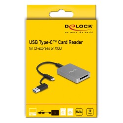 Delock USB Type-CTM Card Reader im Aluminium Gehäuse für CFexpress oder XQD Speicherkarten
