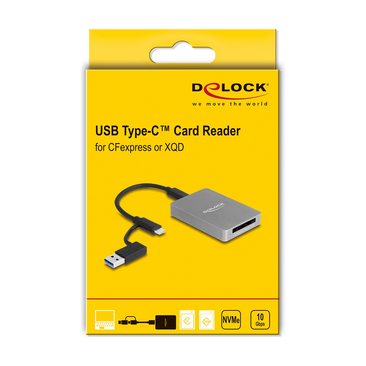 Delock USB Type-CTM Card Reader im Aluminium Gehäuse für CFexpress oder XQD Speicherkarten