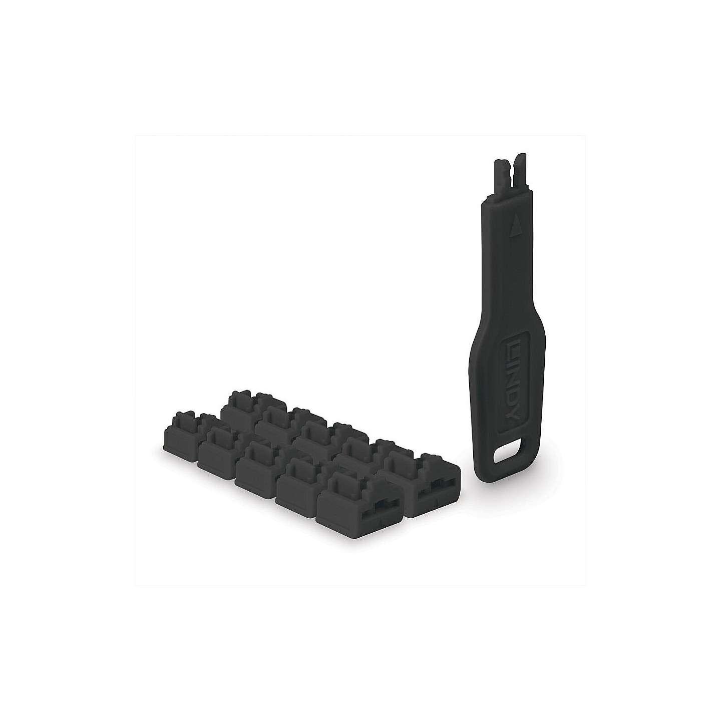 LINDY RJ45 Port Schlösser SCHWARZ. 10 Stck + 1 Schlüssel — Buy in Cyprus with Fast Delivery